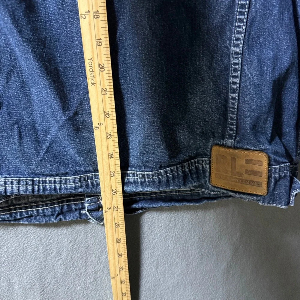 Polo Jeans Co Ralph Lauren Mens XL Denim Trucker Jacket Dark Wash Blue Cotton
